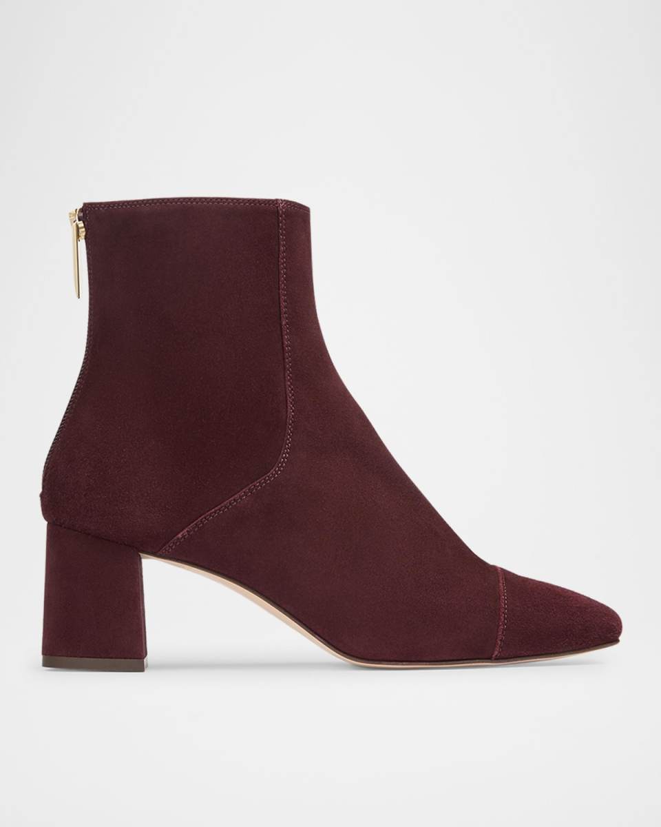 Maxine Suede Cap-Toe Ankle Boots